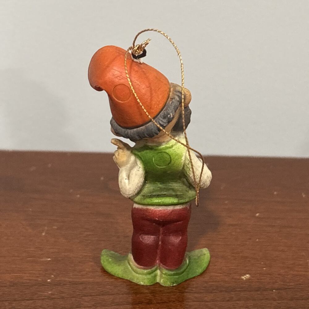 LOT 4 BRADFORD COLLECTION GNOME ELF CHRISTMAS ORNAMENTS Vintage Hong Kong - Picture 7 of 13